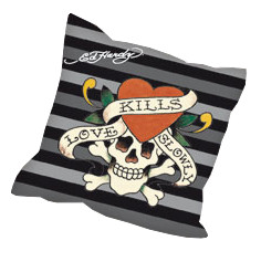Ed Hardy Kissen Love Kills Slowly gestreift
