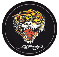 Ed Hardy Kissen Rund Tiger Black