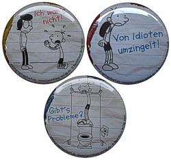 Gregs Tagebuch Buttons 3er Set Probleme Idioten Nicht!