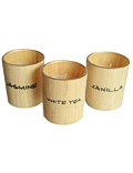 3 Duftkerzen im Bambusglas Jasmine Vanilla White Tea KL