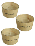 3 Duftkerzen im Bambusglas Jasmine Vanilla White Tea GR