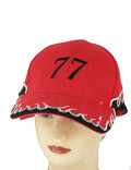 Baseball Cap Basecap gesticktes Motiv Nummer 77 Rot
