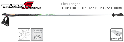 LEKI Nordic Walking St�cke Flash Shark Carbon Trigger S Shark