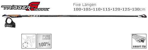 LEKI Nordic Walking St�cke Smart Carbon Trigger S Shark