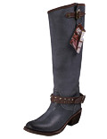 Sancho Boots Stiefel mit Nieten Blau Braun Damen
