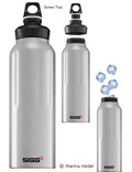 SIGG Trinkflasche 1.5 l Wide Mouth Traveller Silber