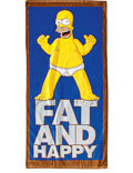 Simpsons Homer Strandtuch Handtuch Badetuch Fat and Happy