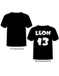T-Shirt SCHWARZ mit Wunsch-Name und Wunsch-Nummer