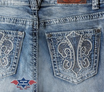 Stars & Stripes Western Damen Bootcut-Jeans »LEXI« Stone-Wash