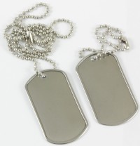 Dog Tag US Style Erkennungsmarken mit 2 Ketten Silber