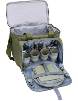 Kühltasche Kühlbox Isolierbox Outdoor Camping Picknick 30teilig 4 Personen Oliv