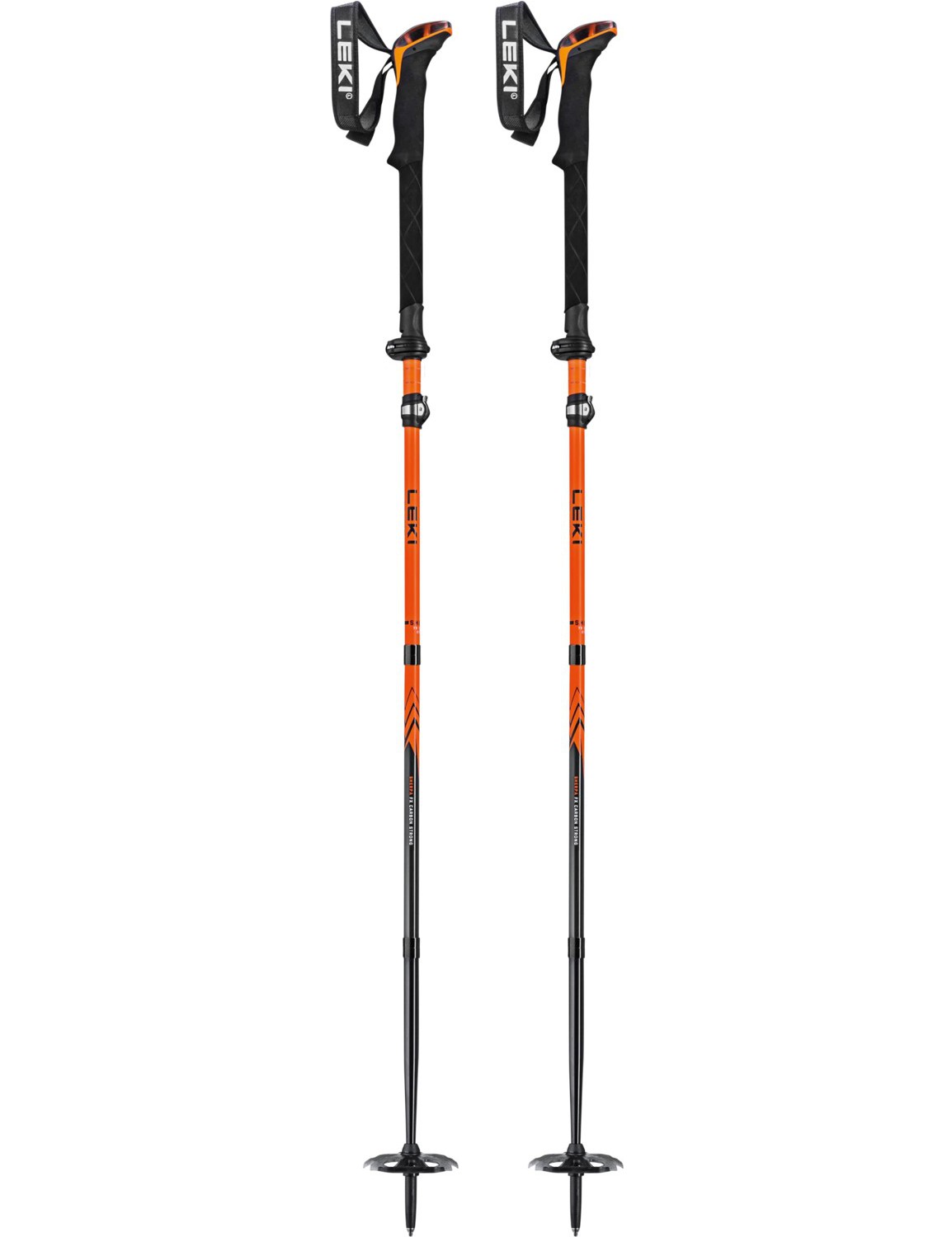 LEKI Skistöcke Wintertouren »Sherpa FX Carbon Strong« Orange-Denimblue