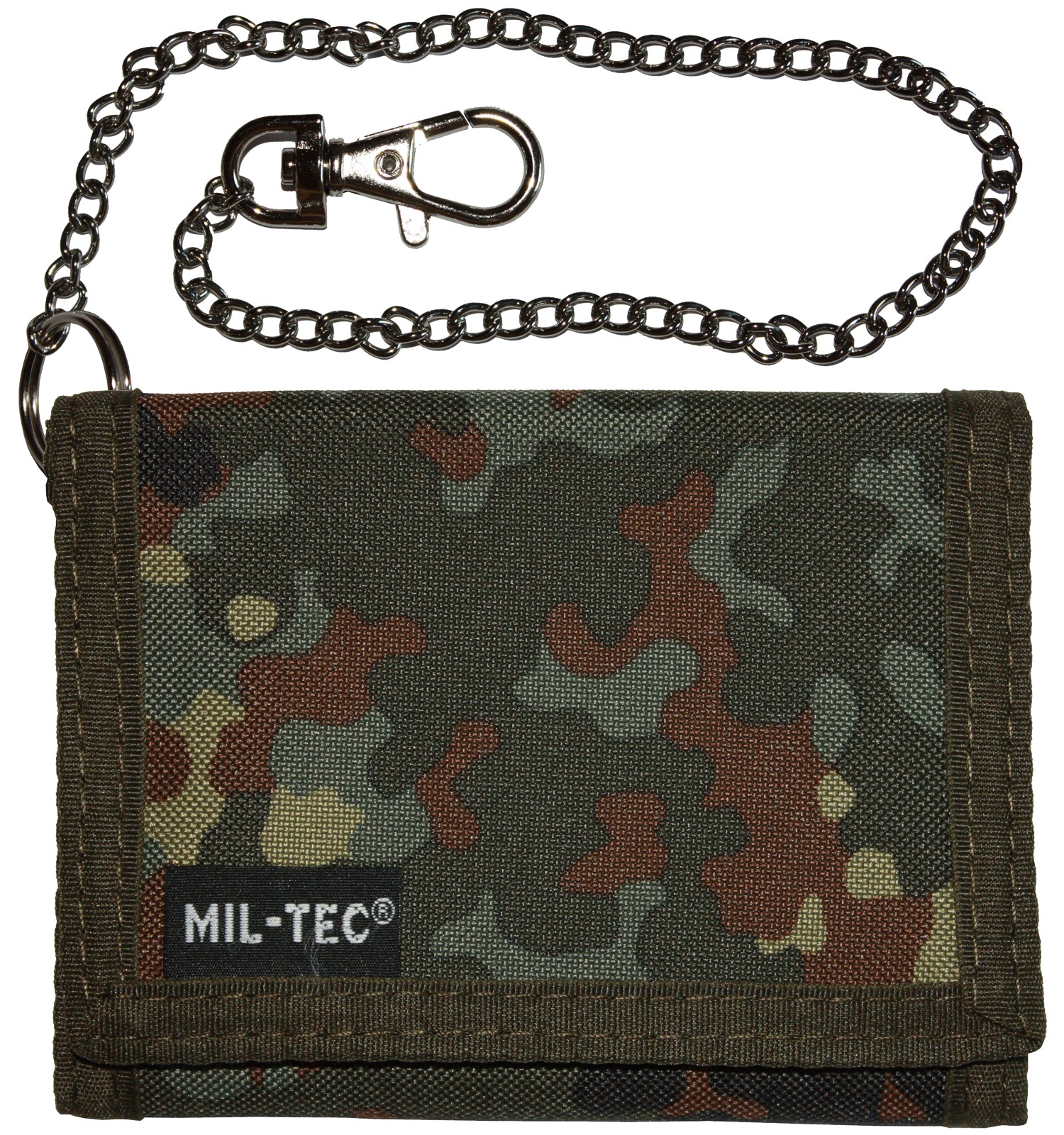 Mil-Tec Geldbeutel Geldbörse Klettverschluss Sicherheitskette Flecktarn