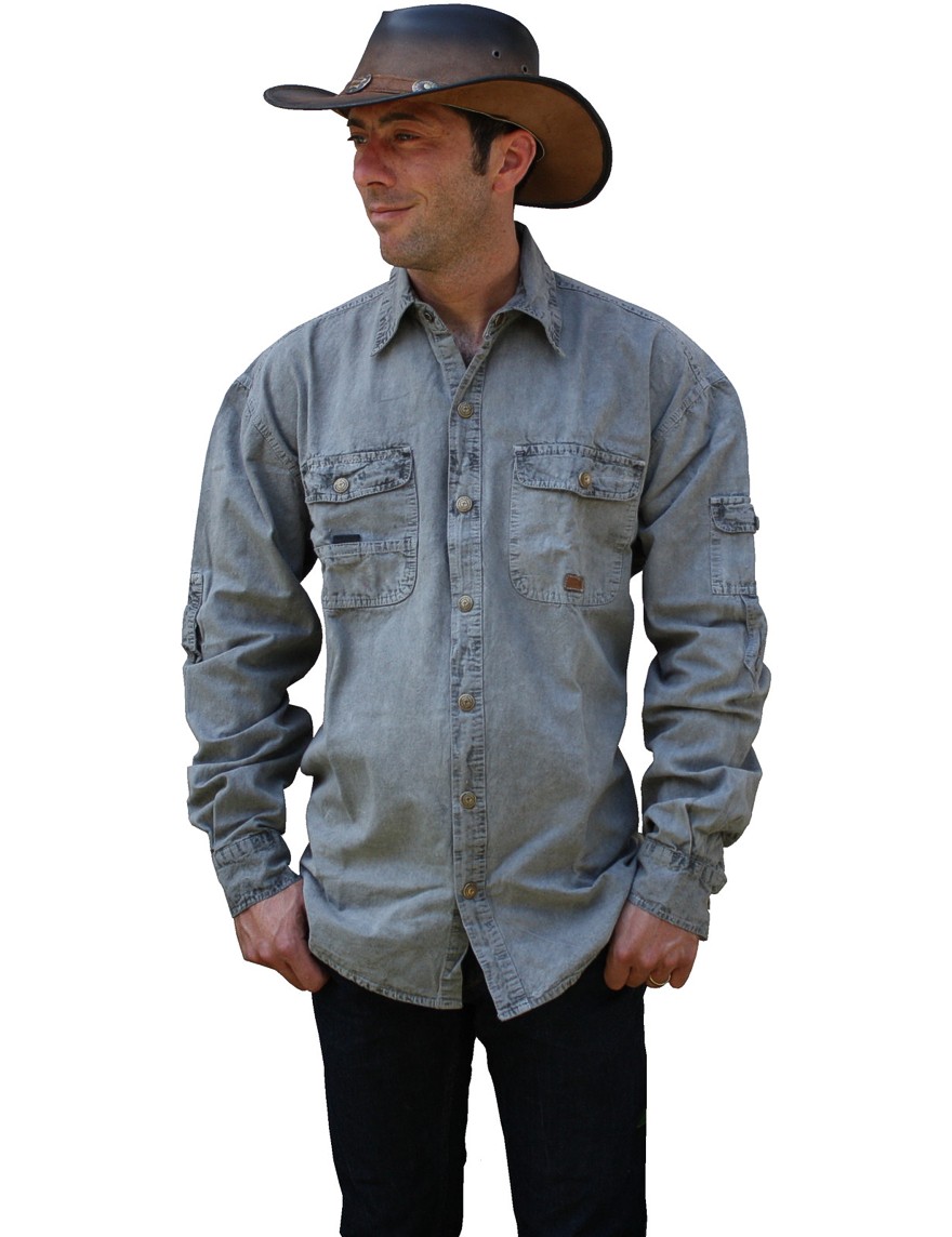 Scippis »Cowra« Canvas Shirt im Hemden-Style Grey