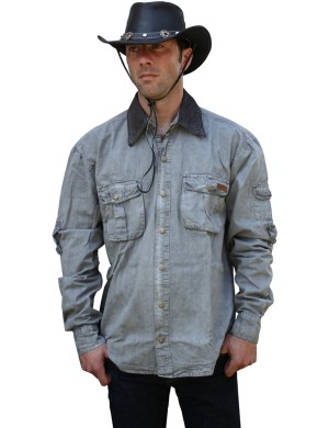Scippis »Leeton« Canvas Shirt im Hemden-Style Grey