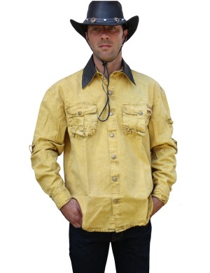 Scippis »Leeton« Canvas Shirt im Hemden-Style Mustard