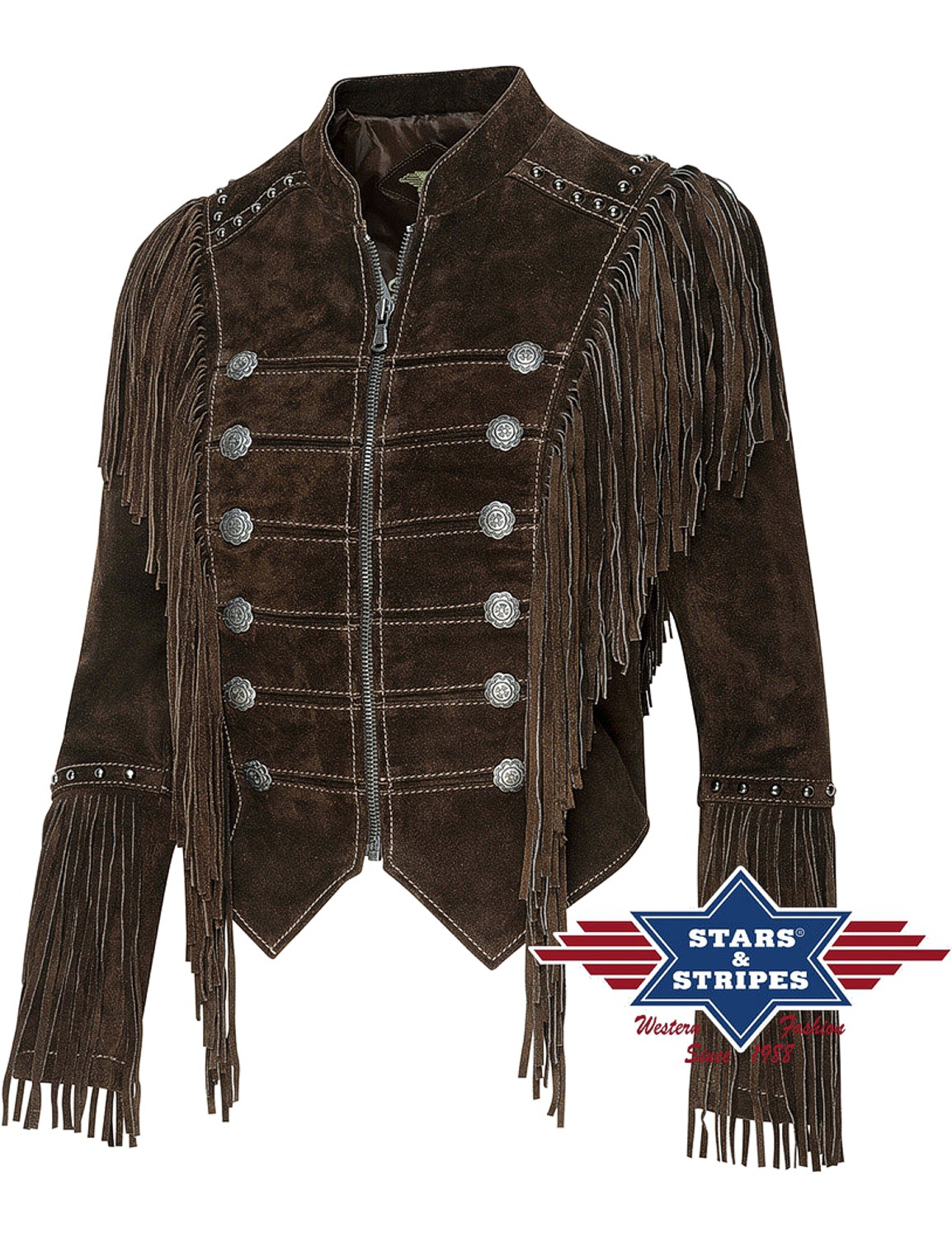 Stars & Stripes Lederjacke »Brianna« Braun