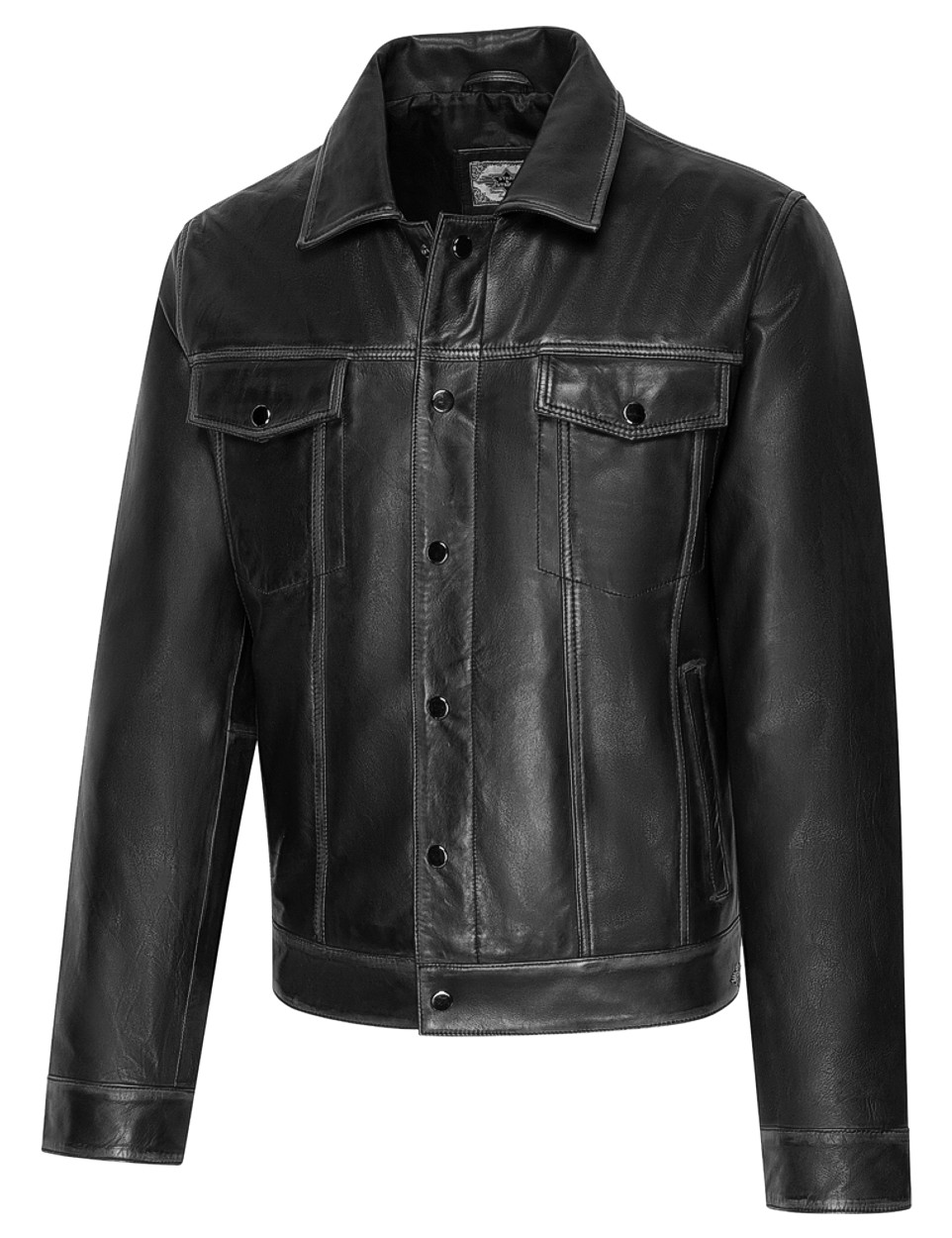 Stars & Stripes Western Biker Lammlederjacke Stone-Effect »CEDRIC«