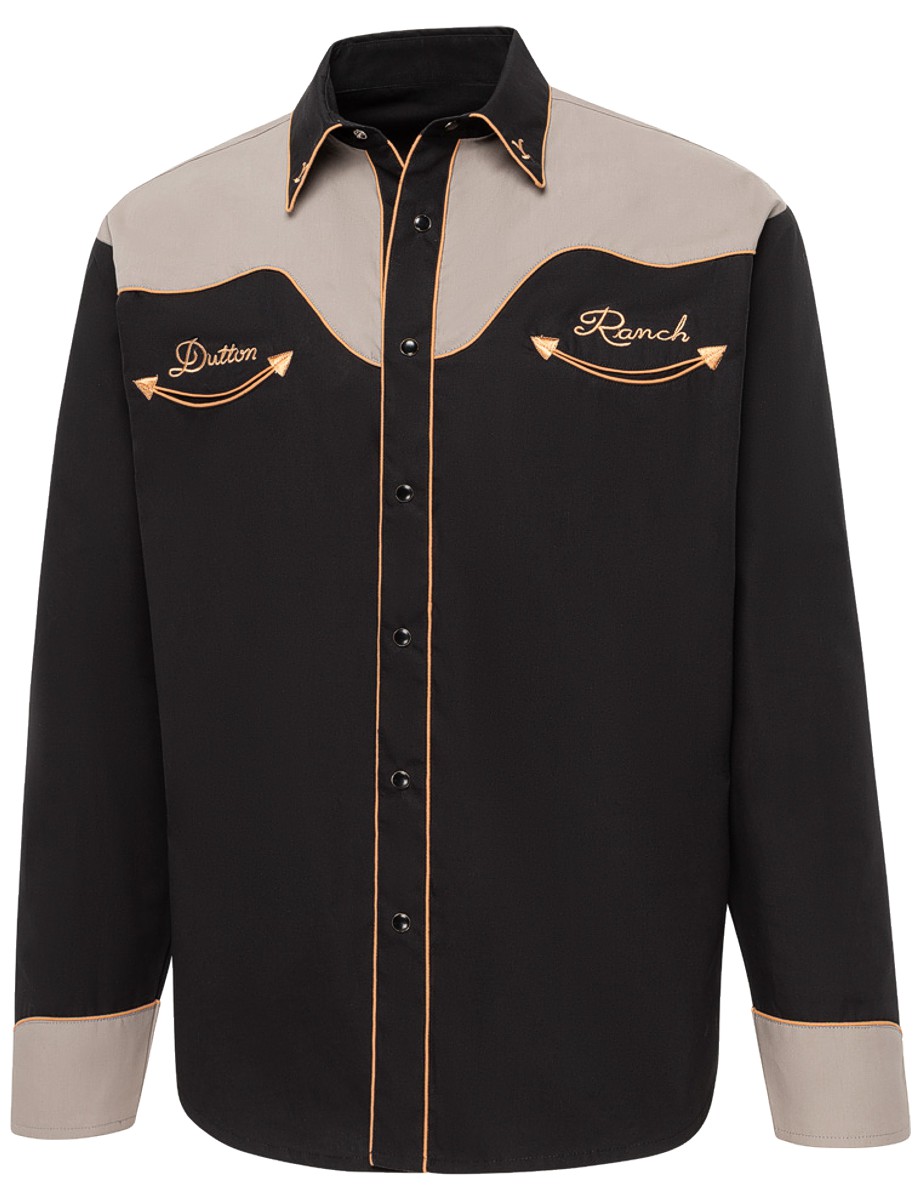 Stars & Stripes Herren Westernhemd YELLOWSTONE »Cowboy« Schwarz Grau