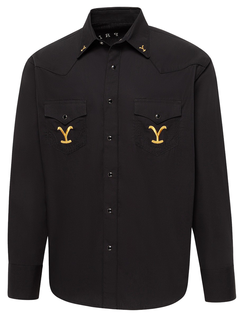 Stars & Stripes Herren Westernhemd YELLOWSTONE »For Revenge« Schwarz