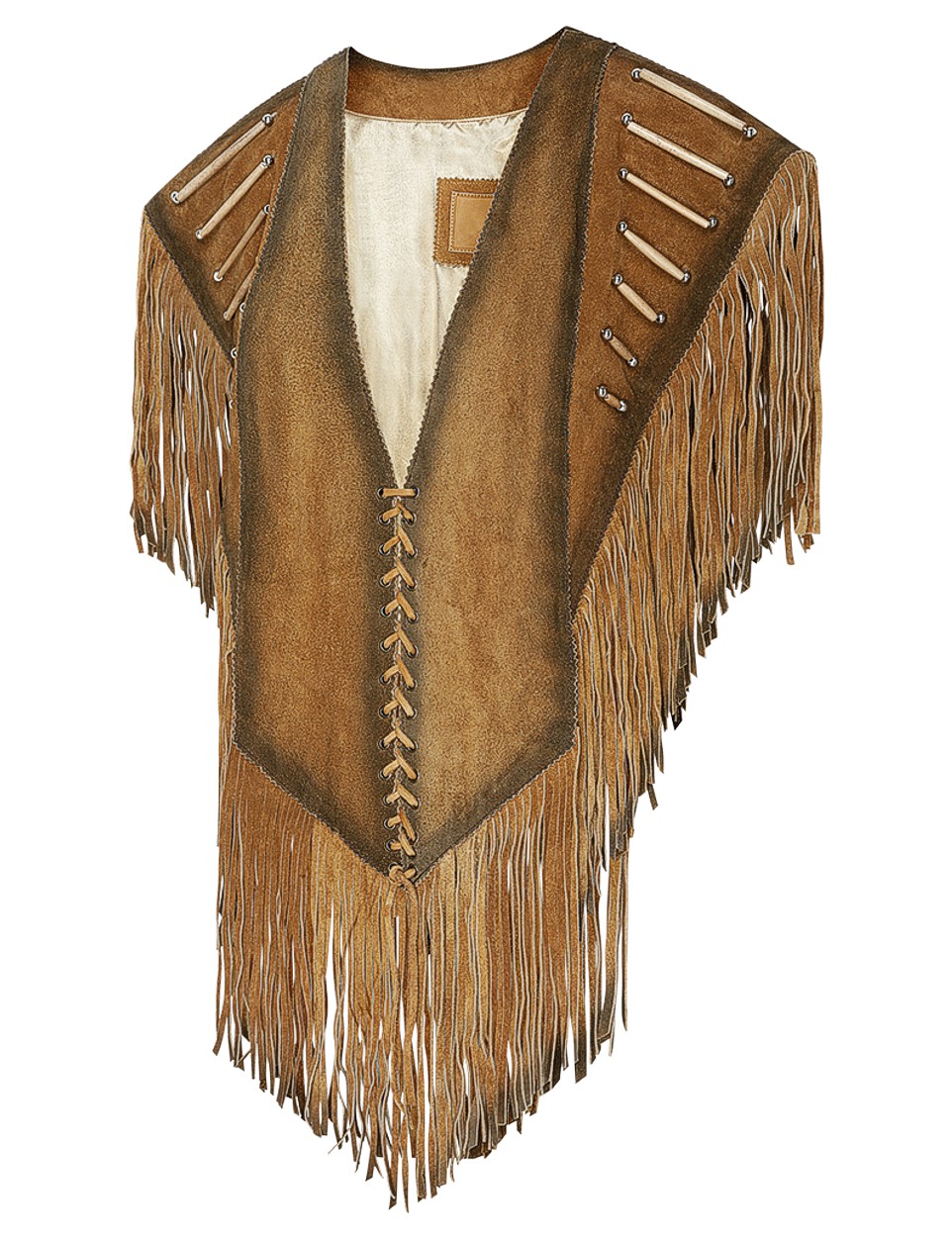 Stars & Stripes Western Biker Fransenponcho Rindsleder »PAKUNA« One Size