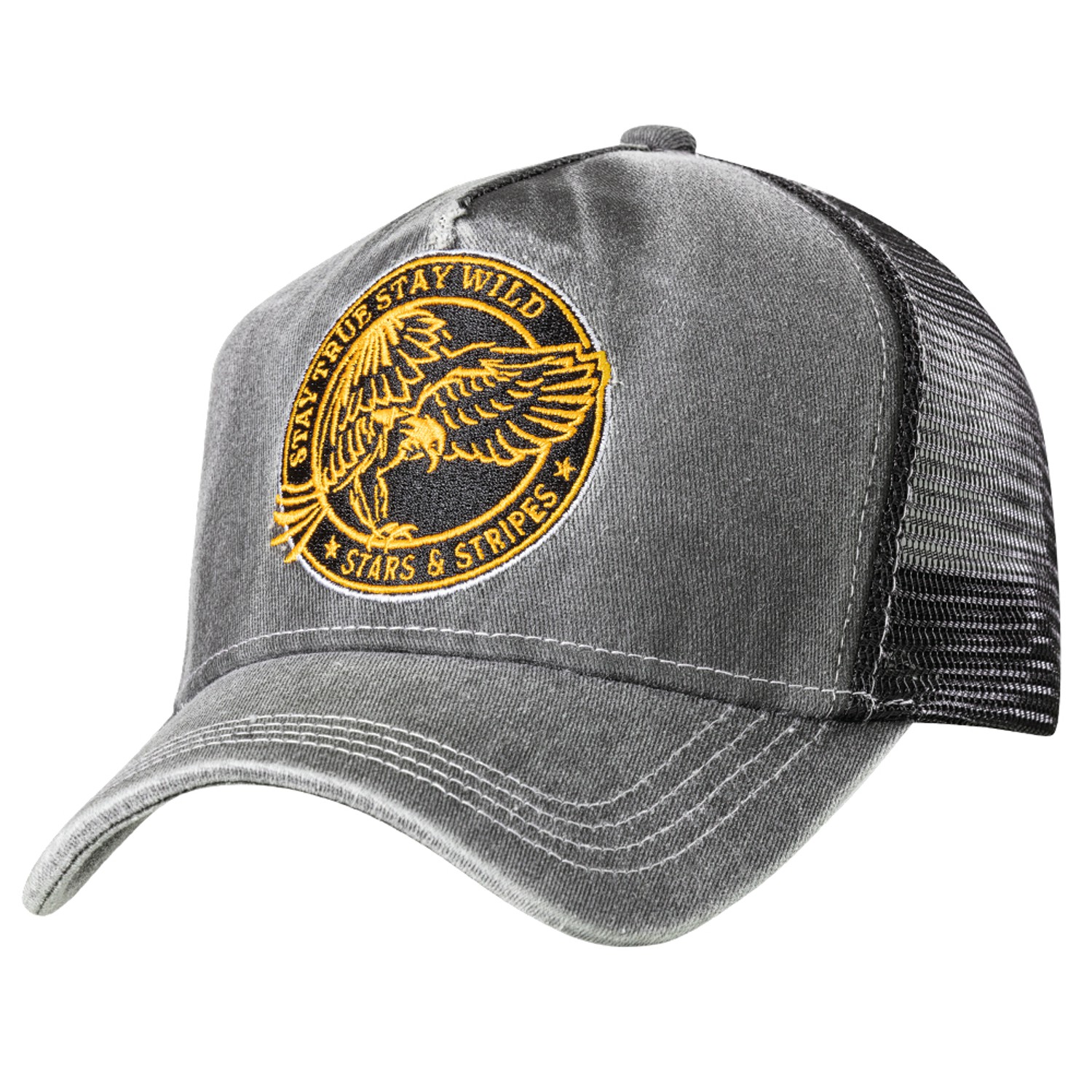Stars & Stripes Basecap Truckercap Cap »STAY WILD« grey