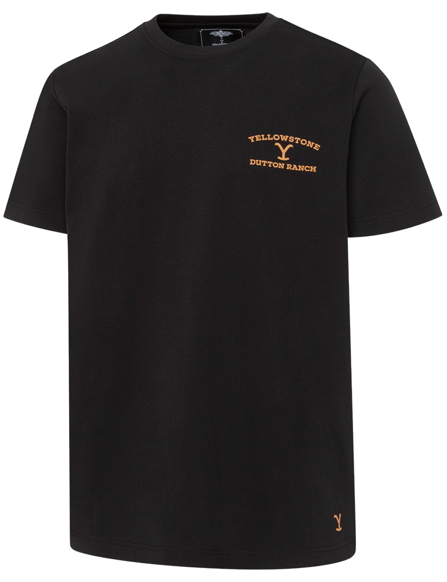 Stars & Stripes T-Shirt YELLOWSTONE »Dutton Ranch« Schwarz