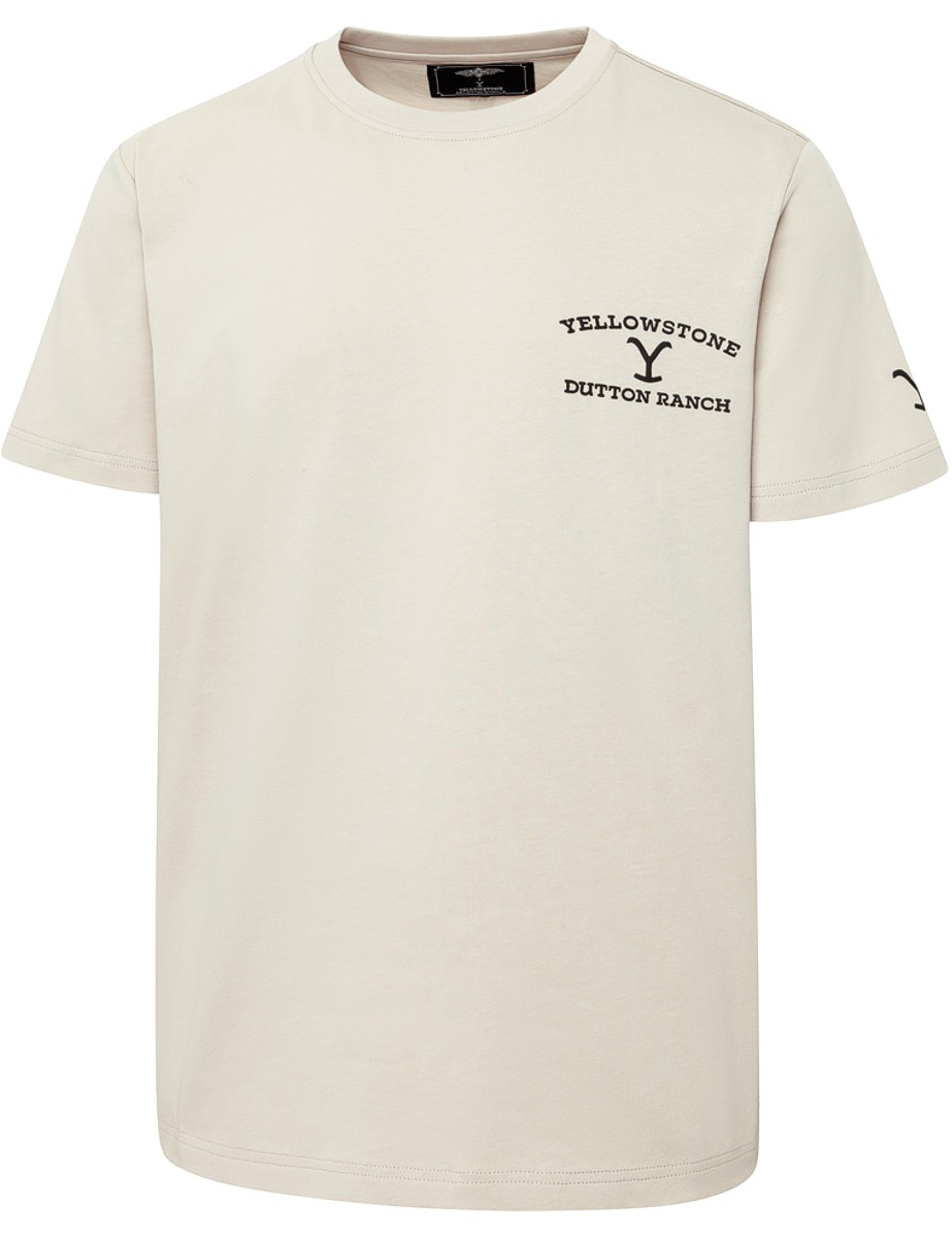 Stars & Stripes T-Shirt YELLOWSTONE »so wild so angry« Beige
