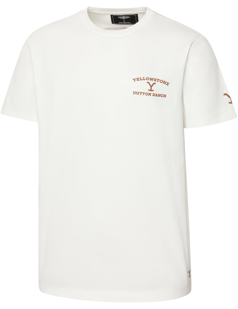 Stars & Stripes T-Shirt YELLOWSTONE »The Bunkhouse« Weiß