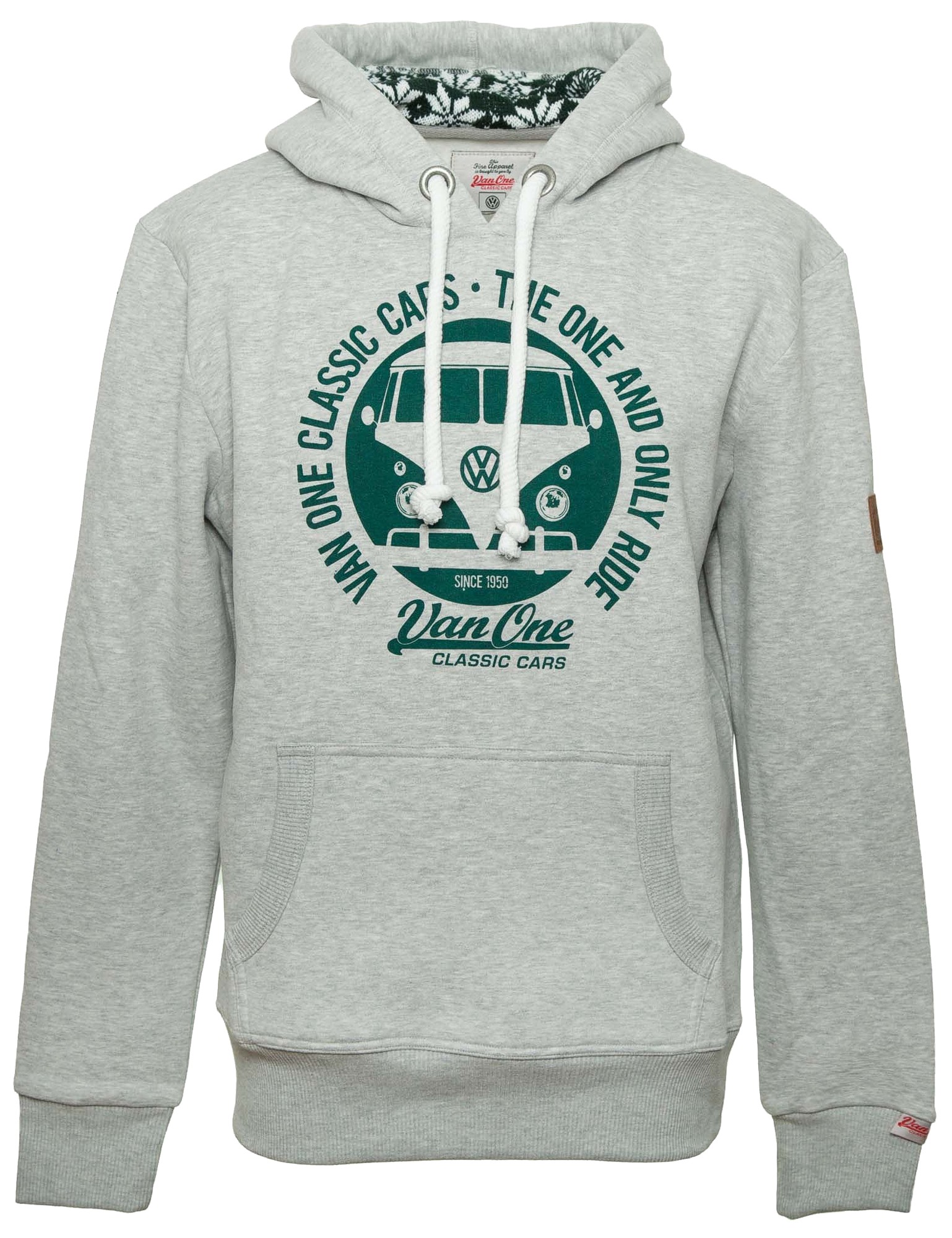 Herren Hoodie VW Bulli »BULLI FACE« Hellgrau Melange