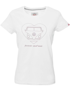 Damen T-Shirt VW Bulli »BULLI FOREVER« Weiß Bordeaux