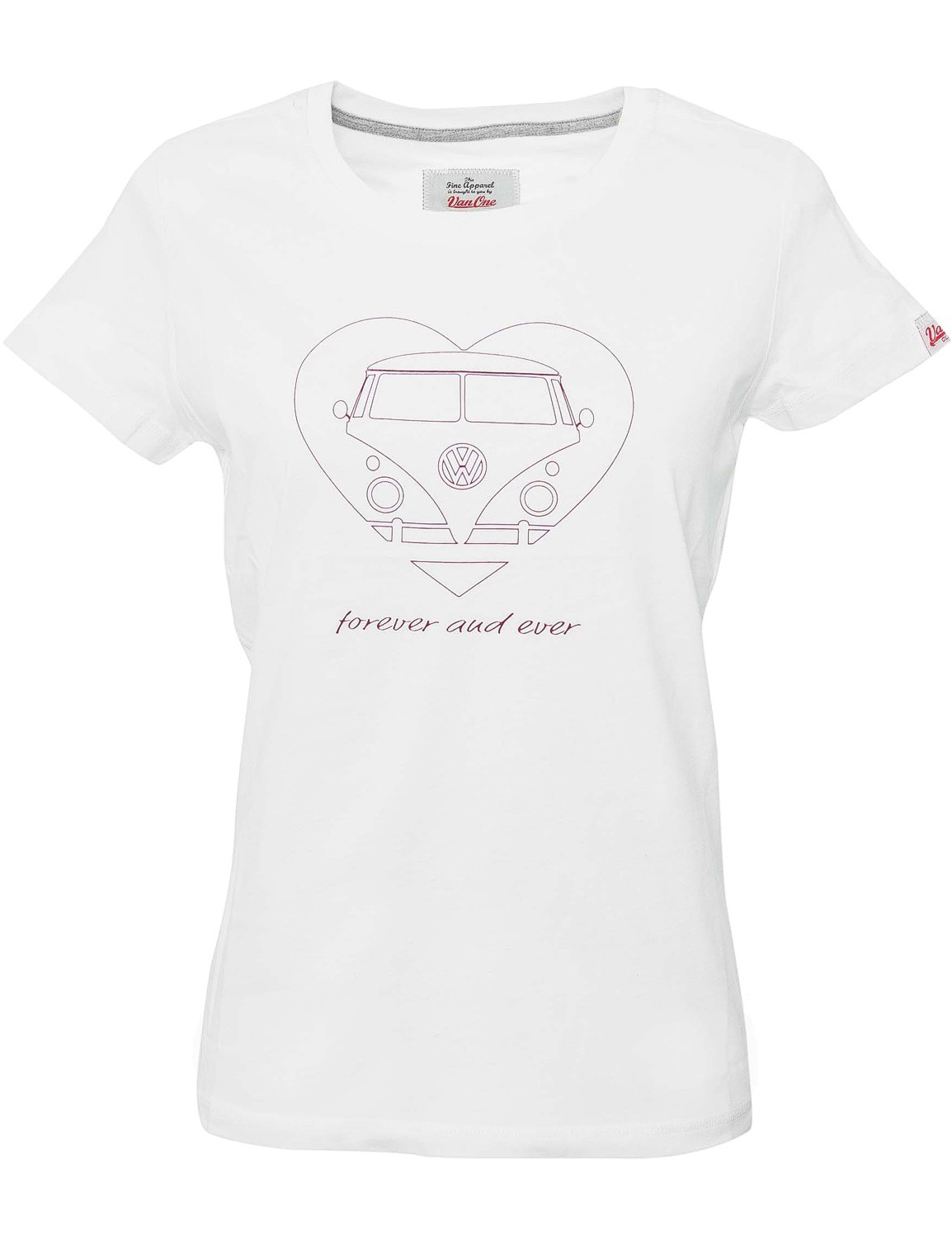 Damen T-Shirt VW Bulli »BULLI FOREVER« Weiß Bordeaux