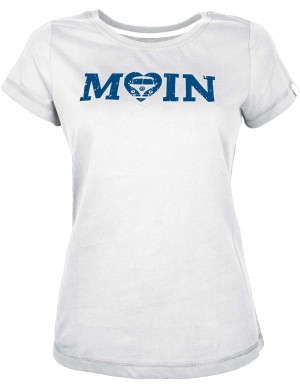 Damen T-Shirt VW Bulli »MOIN« Weiß Blau