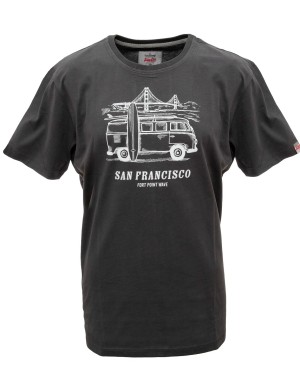 Herren T-Shirt VW Bulli »SAN FRANCISCO« Schwarz Weiß