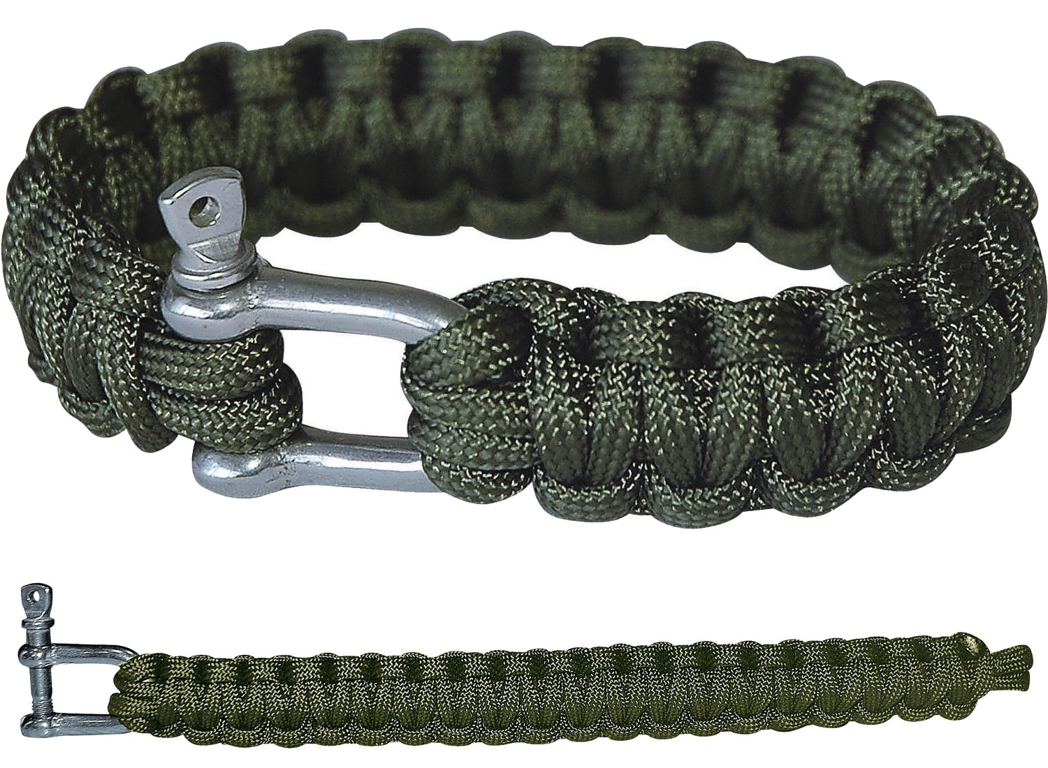 PARACORD Survival Militär Armband Metall-Verschluss Grün Oliv