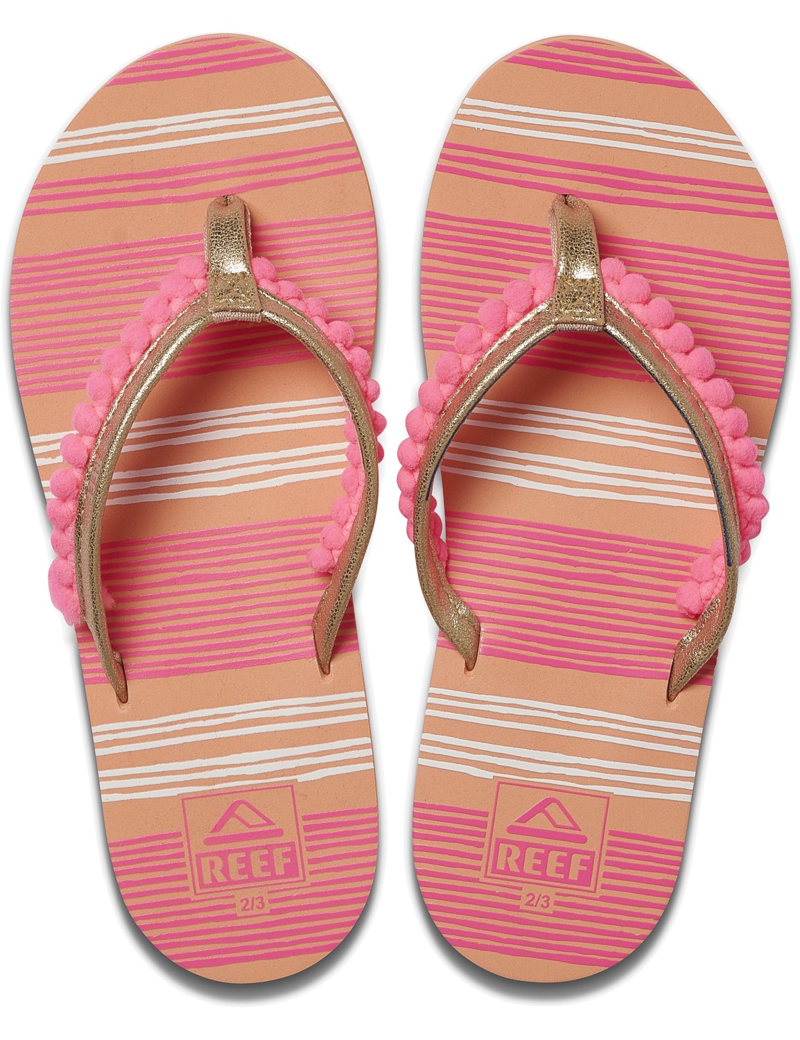 REEF Girls Kinder-Sandalen Sandels »AHI« Pom Pom Pink Gr.31/32