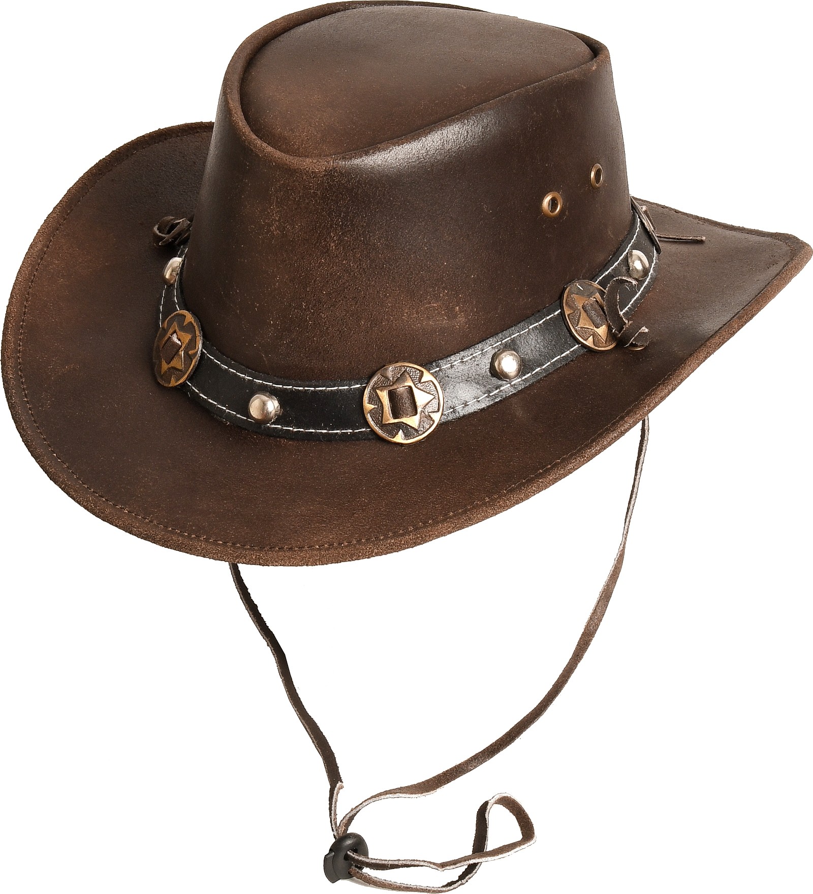 Rugged Earth Leder Westernhut Cowboyhut »Concho« Brown Braun