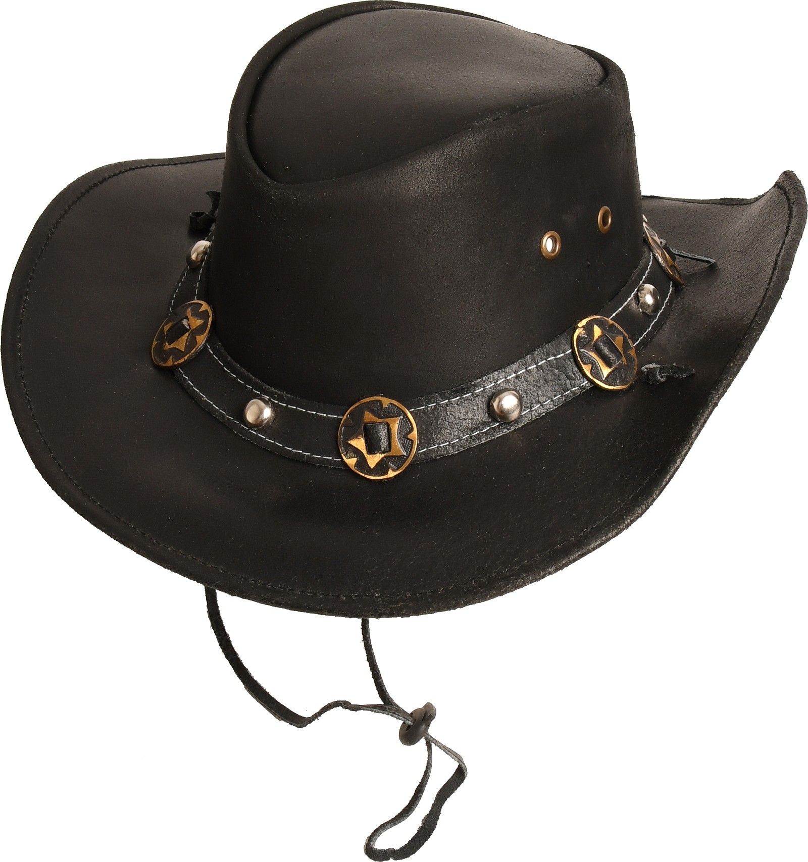 Rugged Earth Leder Westernhut Cowboyhut »Concho« Schwarz