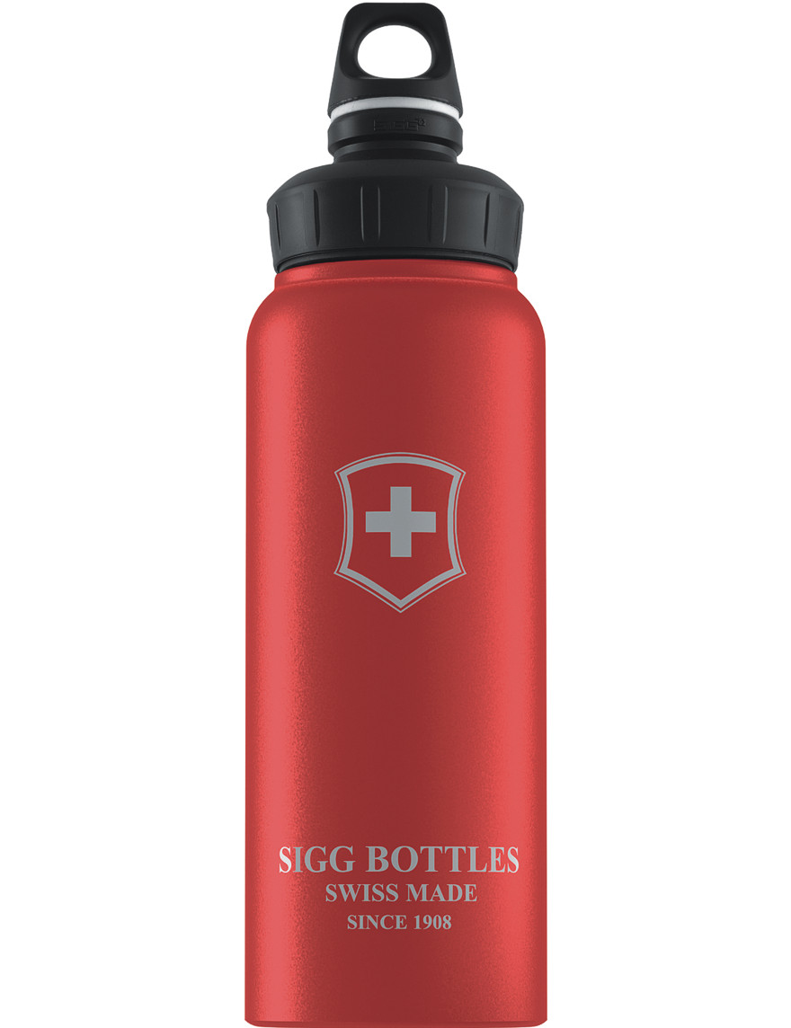 SIGG Flasche 1 L Trinkflasche Rot Wide Mouth Swiss Emblem