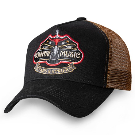 Stars & Stripes Basecap Truckercap Cap »Country Music« Black