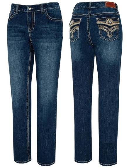 Stars & Stripes Western Damen Bootcut-Jeans »DIAMOND« Stone-Wash