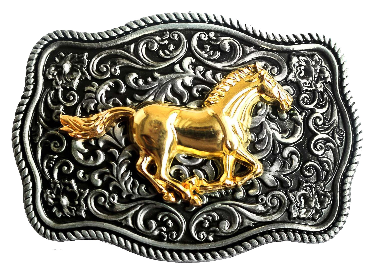 Stars & Stripes Gürtelschnalle »GS-426« Goldenes Pferd