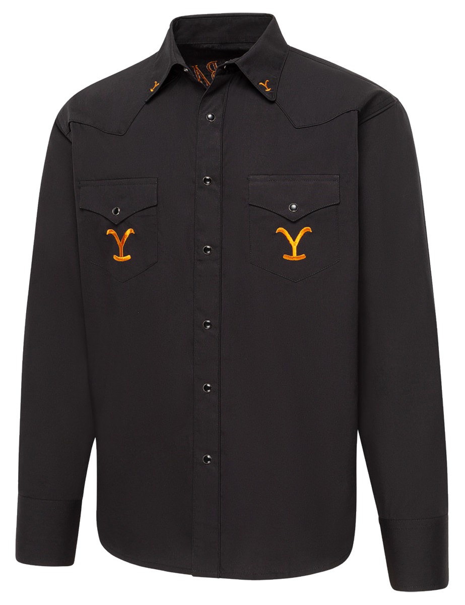 Stars & Stripes Herren Westernhemd YELLOWSTONE »Protect the Family« Schwarz