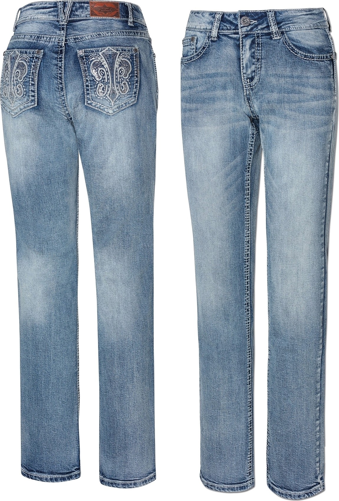 Stars & Stripes Western Damen Bootcut-Jeans »LEXI« Stone-Wash