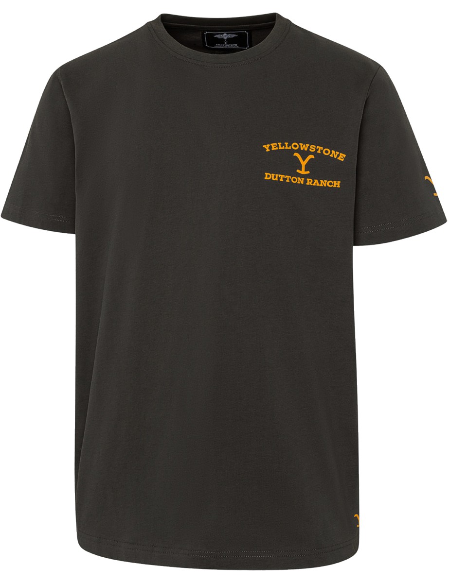 Stars & Stripes T-Shirt YELLOWSTONE »Ride for the Brand« Anthrazit
