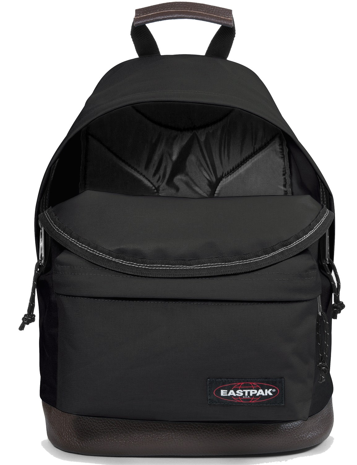 Eastpak Rucksack mit Lederboden Wyoming Black Schwarz 811008