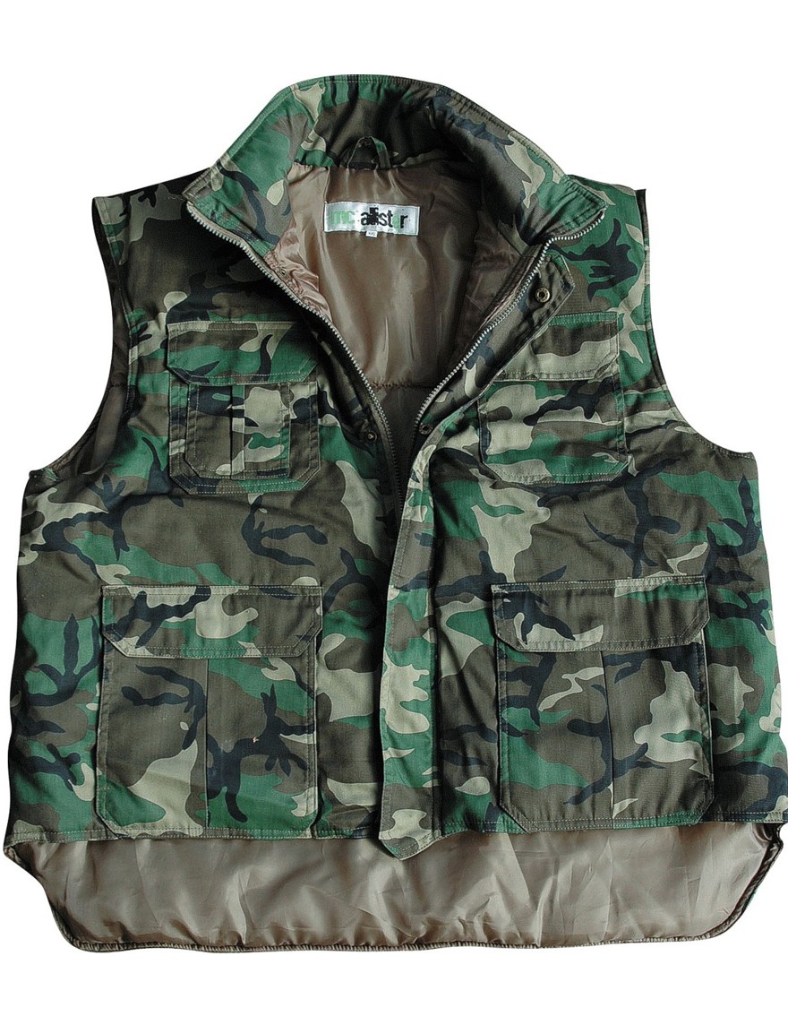 Arbeitsweste Rangerweste Steppweste Outdoor Camouflage Woodland Gr.S
