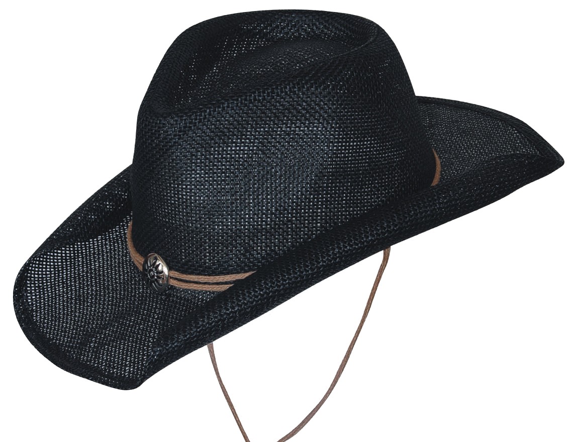 Scippis Strohhut Westernhut Cowboyhut »SUNNY« Schwarz Gr.S/M