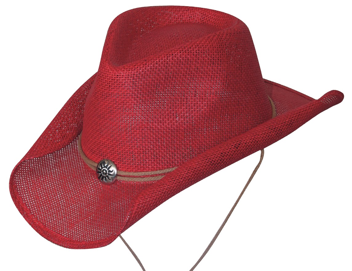 Scippis Strohhut Westernhut Cowboyhut »SUNNY« Rot Gr.S/M