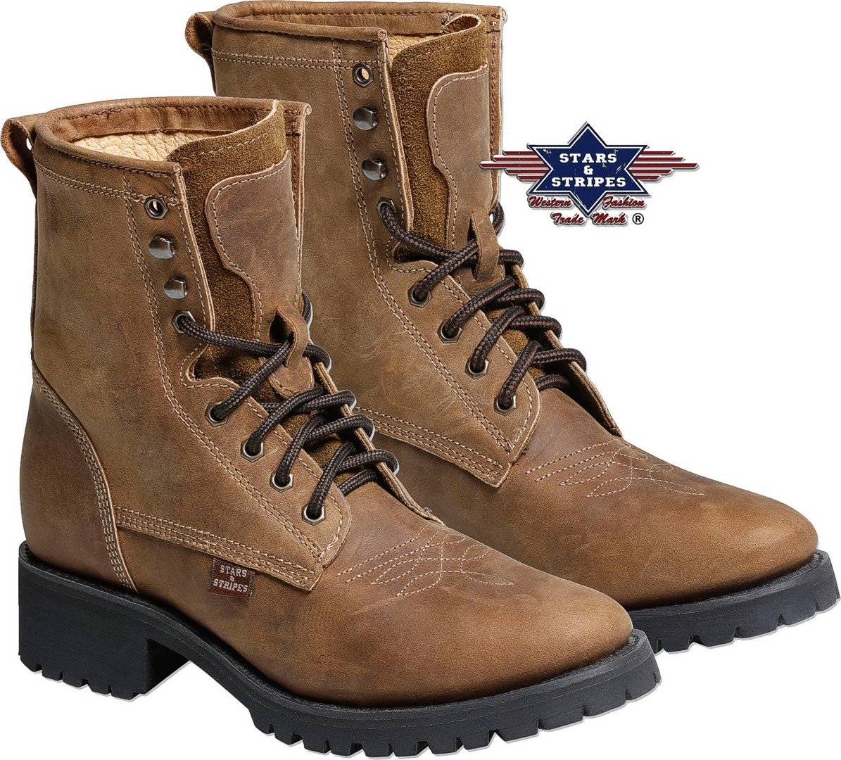 Stars & Stripes Western-Boots Westernstiefel »WB34« Braun Gr.37